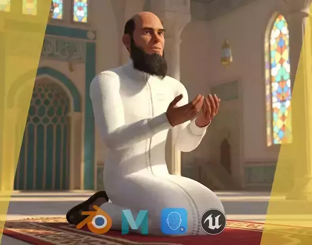 Cartoon Imam Spiritual Leader Muslim Religious