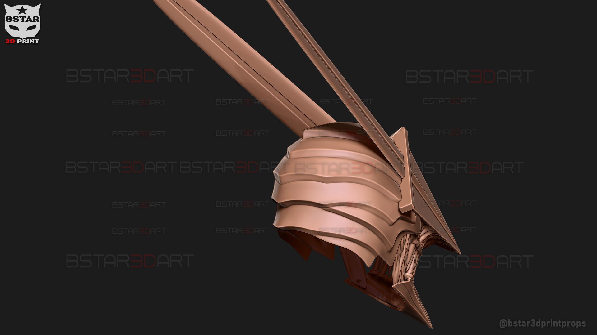 Long Sword Devil Helmet - Chainsaw Man Cosplay 3D print model_18