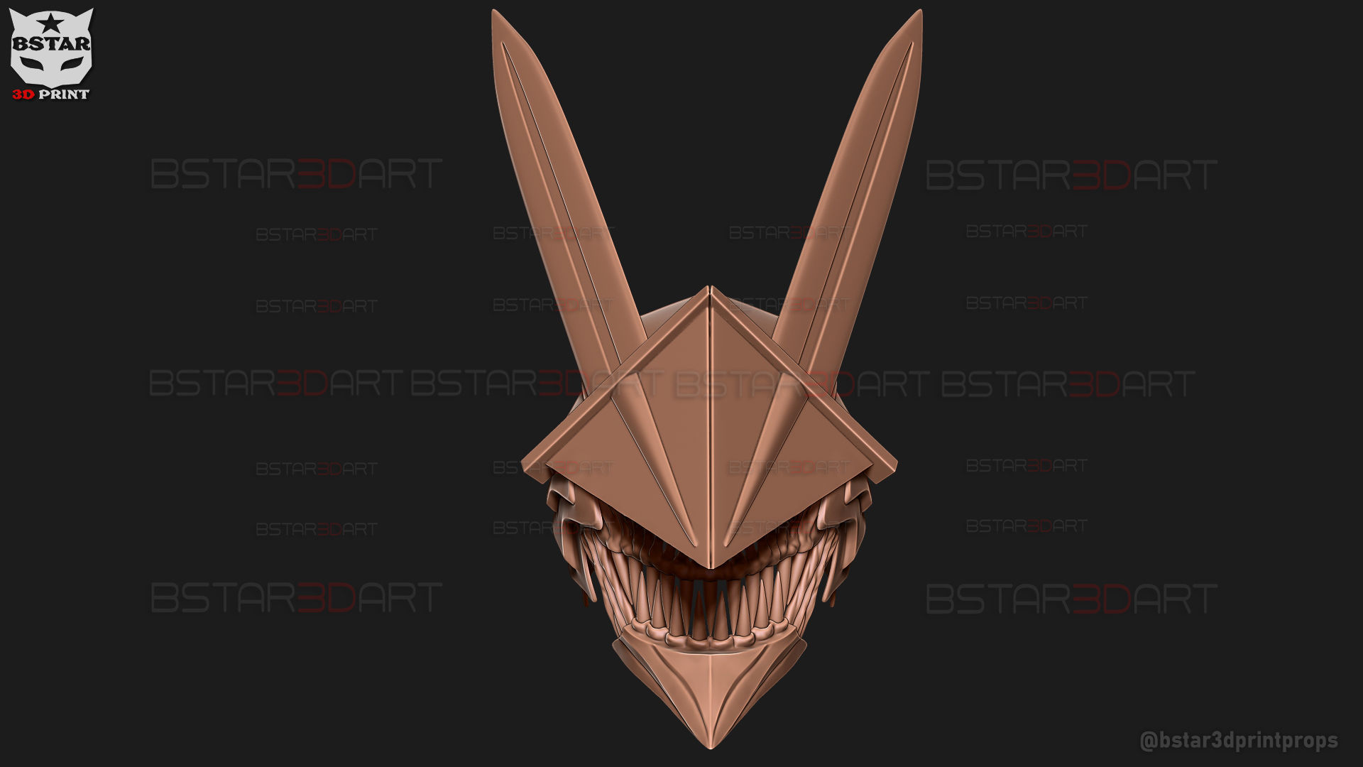 Long Sword Devil Helmet - Chainsaw Man Cosplay 3D print model_16