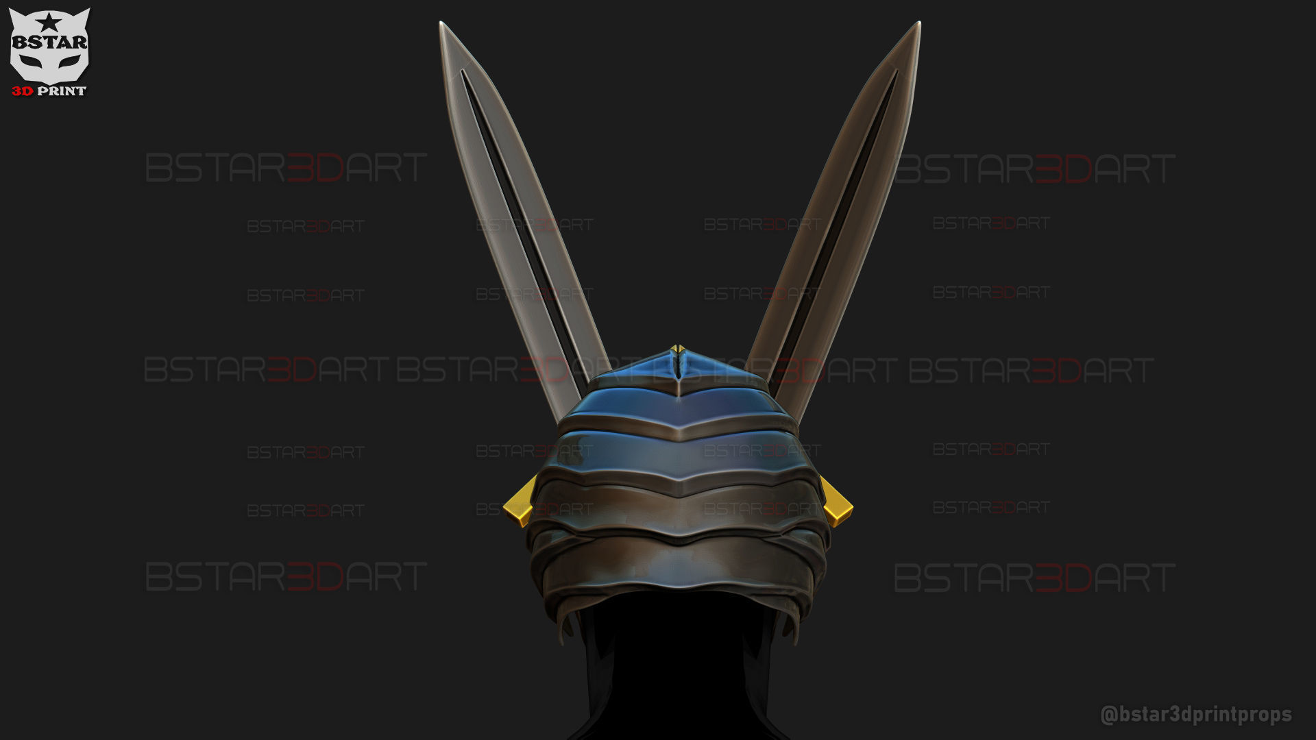 Long Sword Devil Helmet - Chainsaw Man Cosplay 3D print model_7