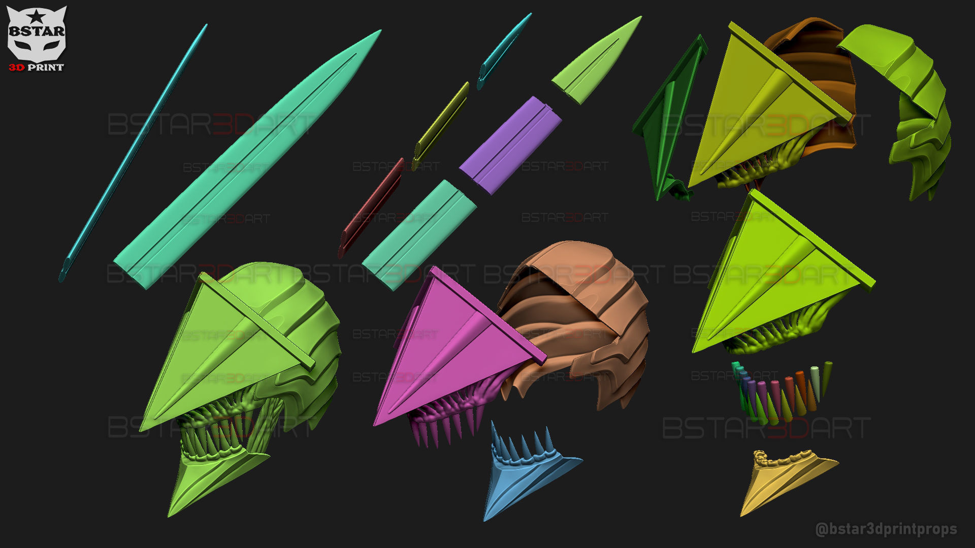 Long Sword Devil Helmet - Chainsaw Man Cosplay 3D print model_26