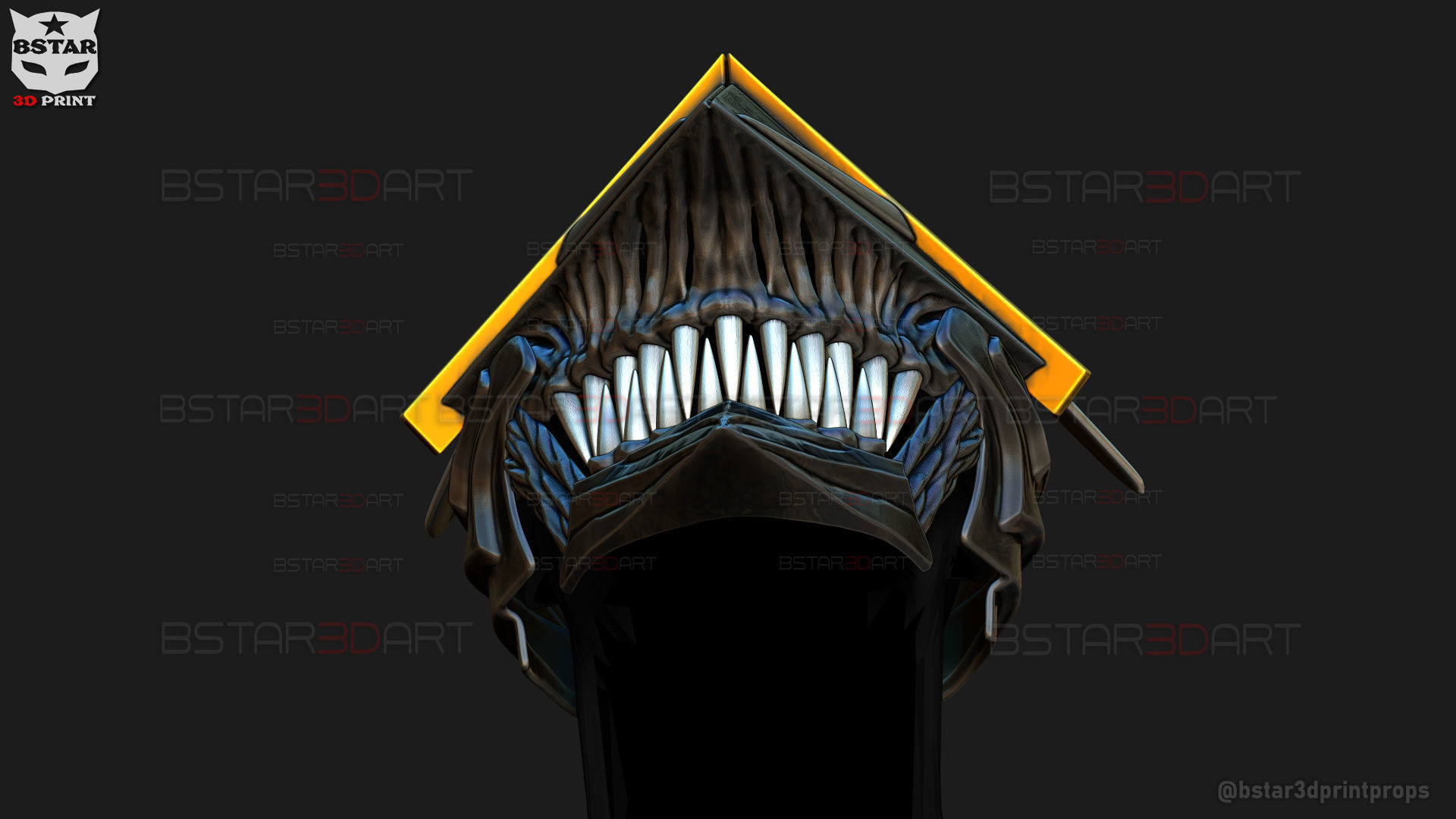 Long Sword Devil Helmet - Chainsaw Man Cosplay 3D print model_10