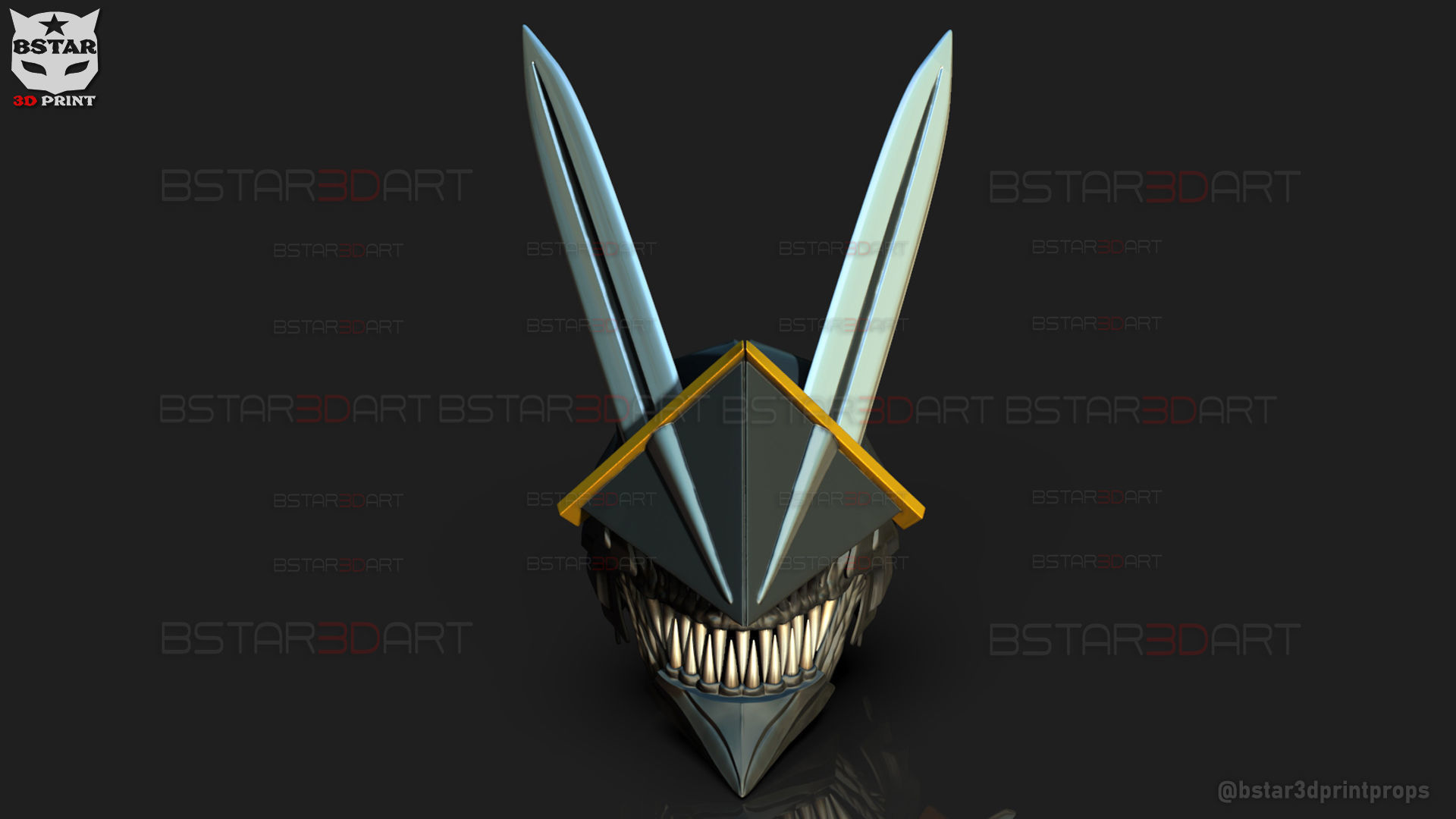 Long Sword Devil Helmet - Chainsaw Man Cosplay 3D print model_2