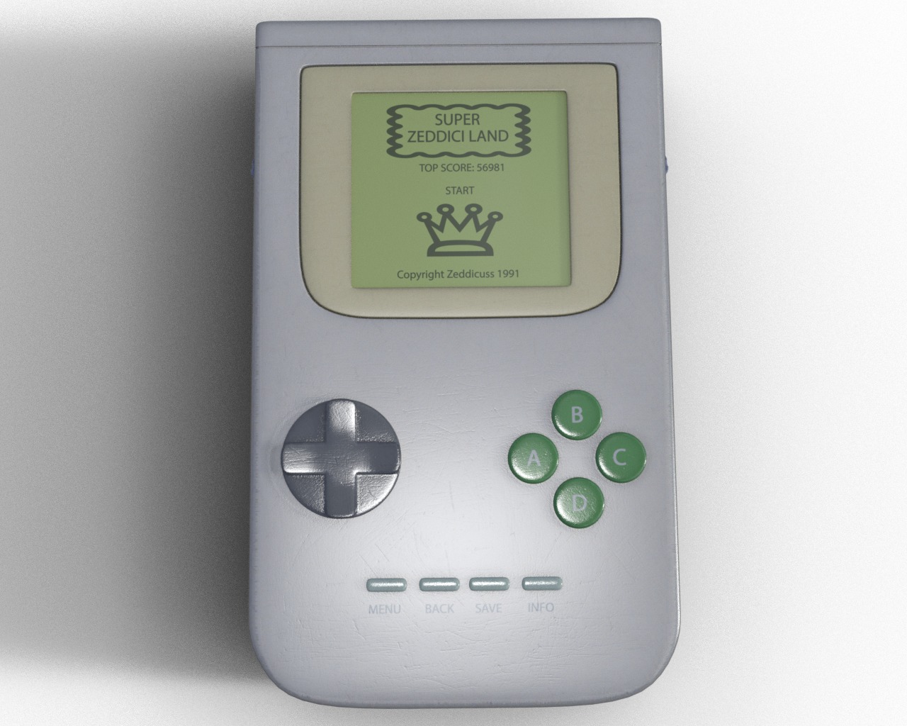 Old 90s Gadgets Mobile Phone Hand Held Gaming Device Digital Pet Low-poly 3D model_3