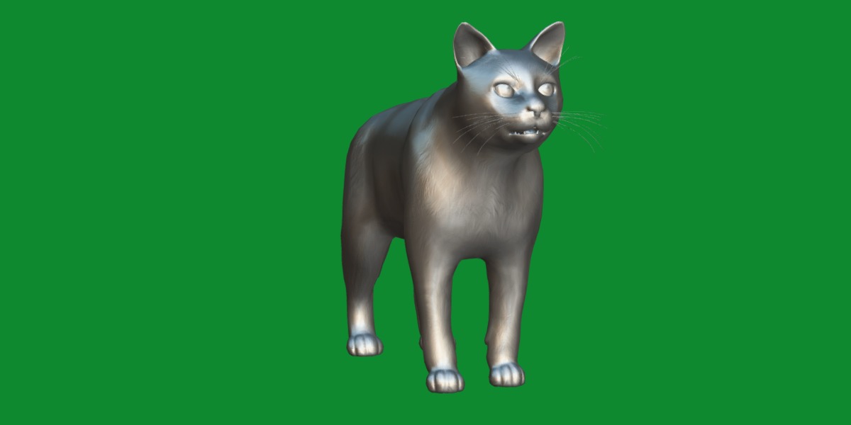 Turkish Angora Cat Low-poly 3D model_12