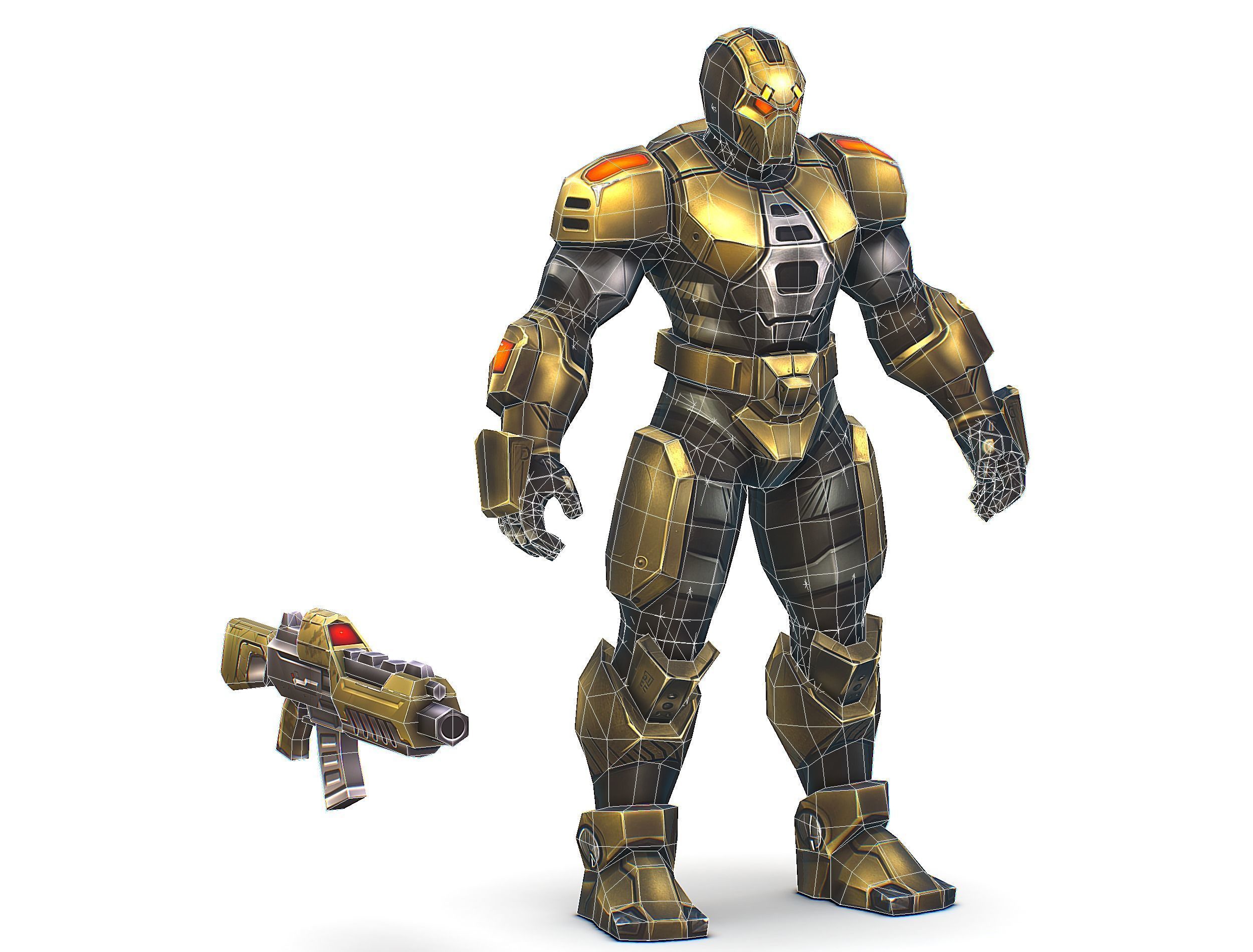 Cartoon Sci-Fi Cyborg Drone Trooper Bandit Low-poly 3D model_51