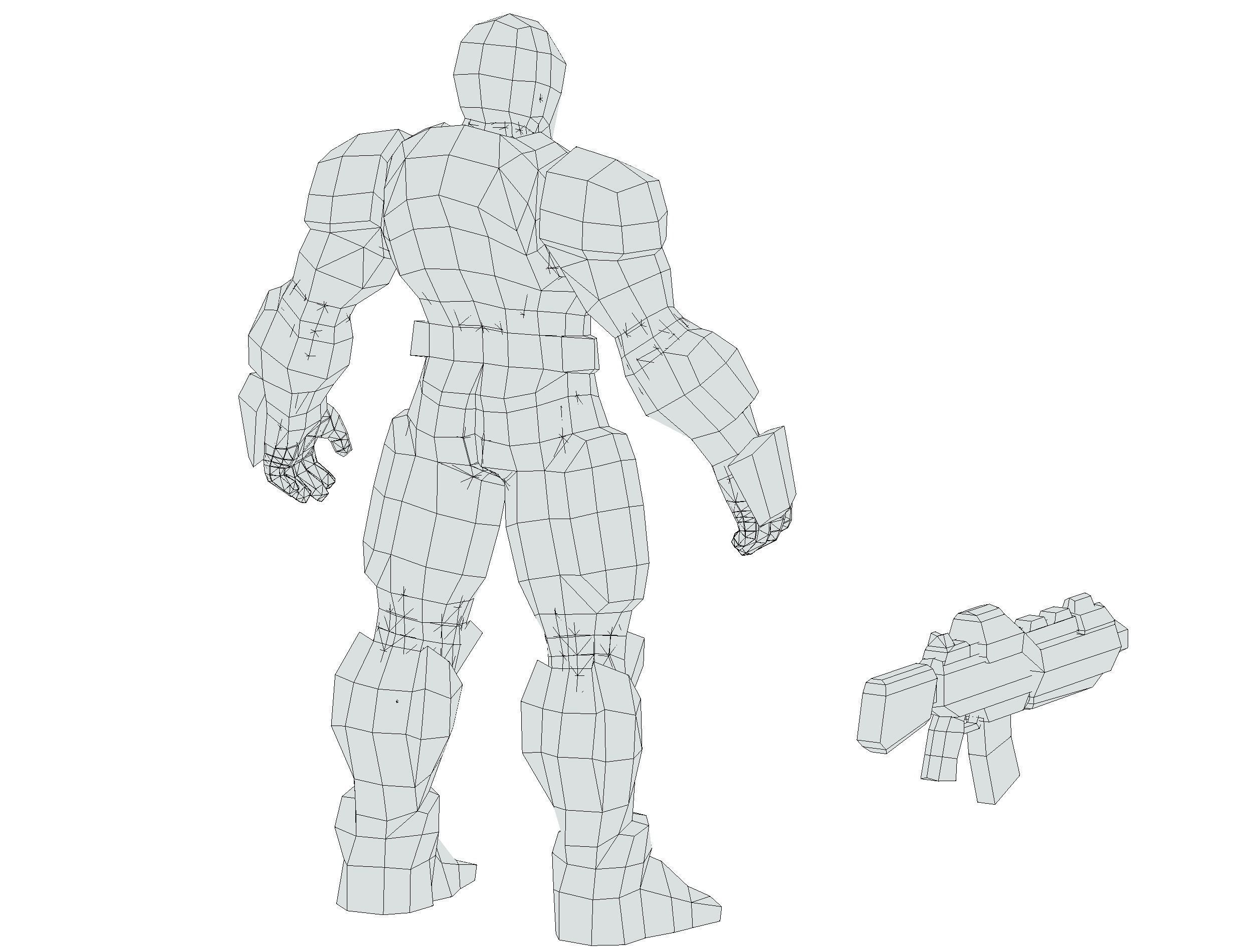 Cartoon Sci-Fi Cyborg Drone Trooper Bandit Low-poly 3D model_58