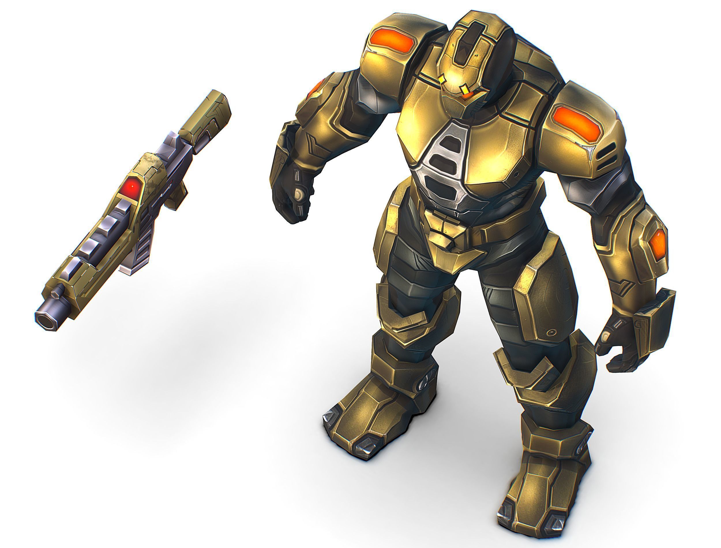 Cartoon Sci-Fi Cyborg Drone Trooper Bandit Low-poly 3D model_38