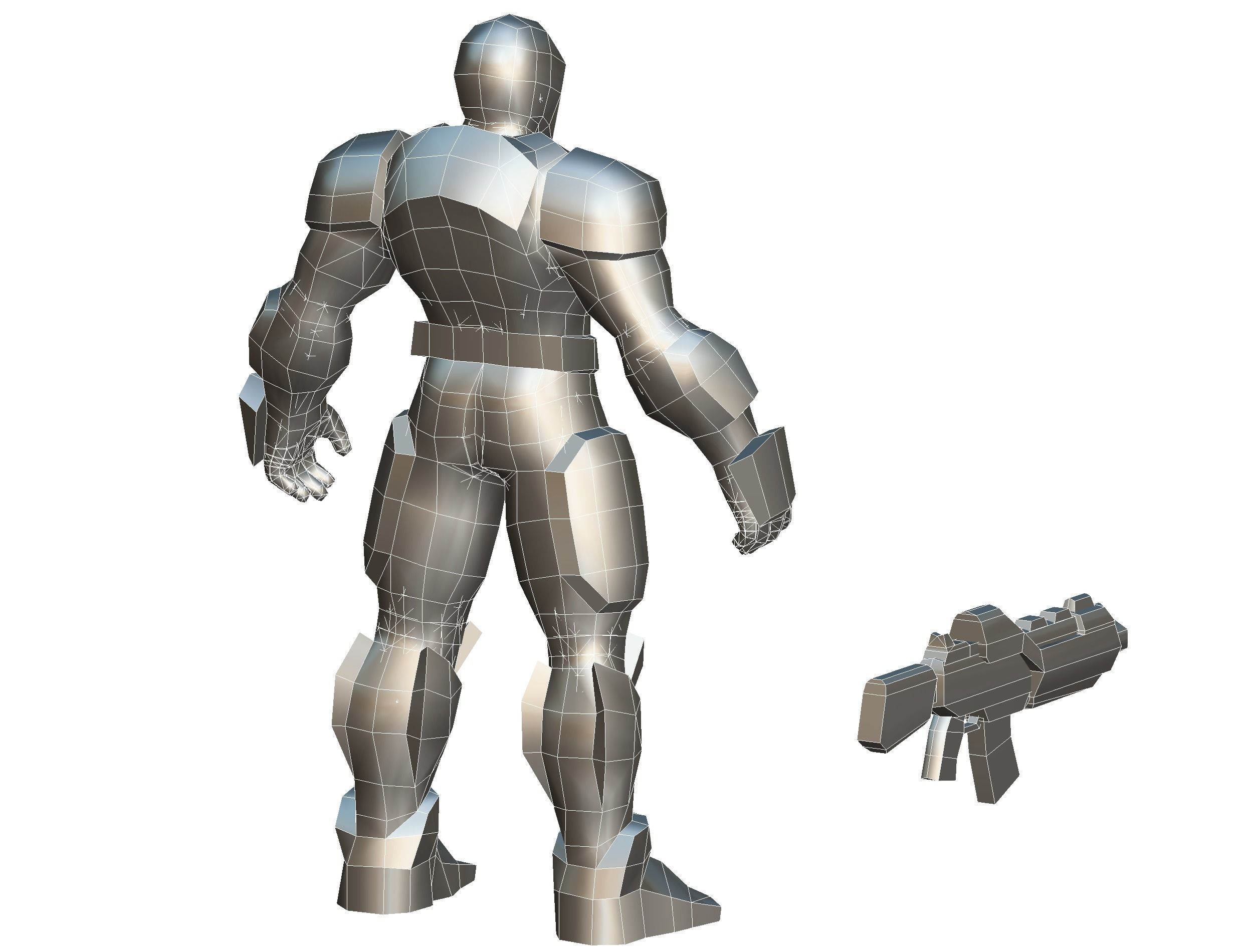 Cartoon Sci-Fi Cyborg Drone Trooper Bandit Low-poly 3D model_56