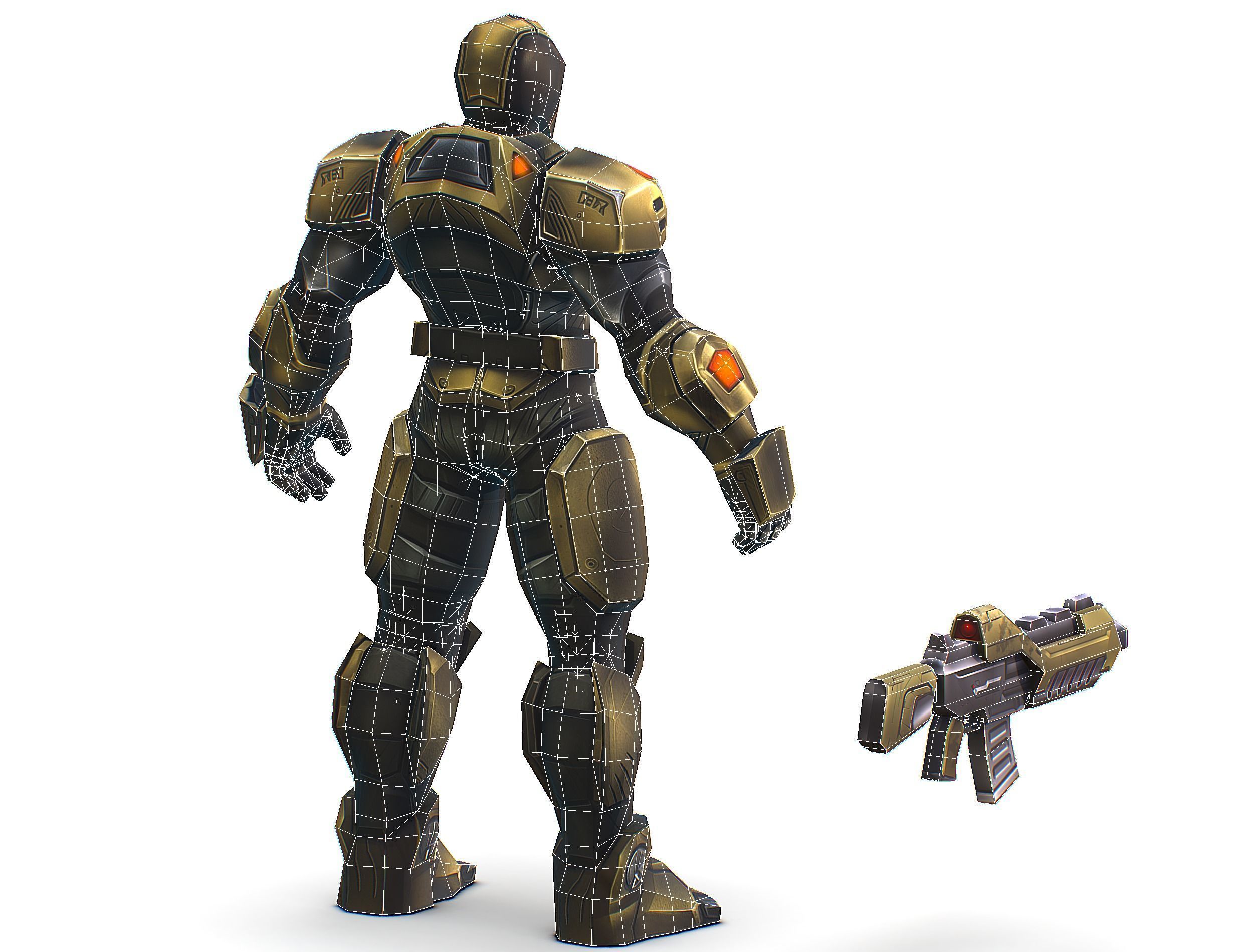 Cartoon Sci-Fi Cyborg Drone Trooper Bandit Low-poly 3D model_55