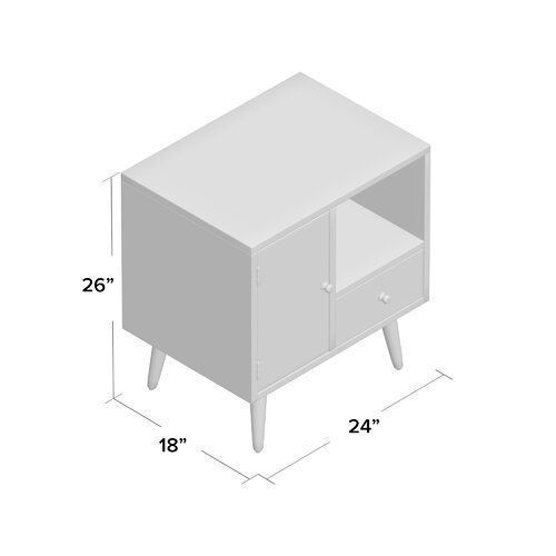 Muhammad Storage Drawer Nightstand 3D model_1