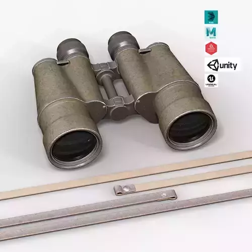 Dienstglas Binoculars Low-poly 3D model