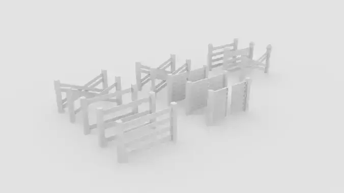 12 Pack Low Poly Quad Fencing