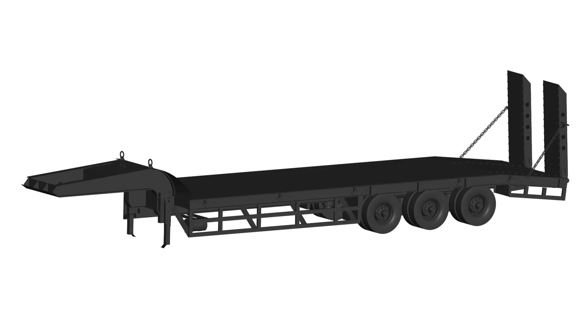 low bed trailer 3D model