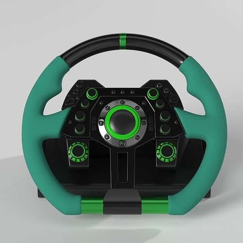 Racing Steering Wheel Low-poly 3D model 3