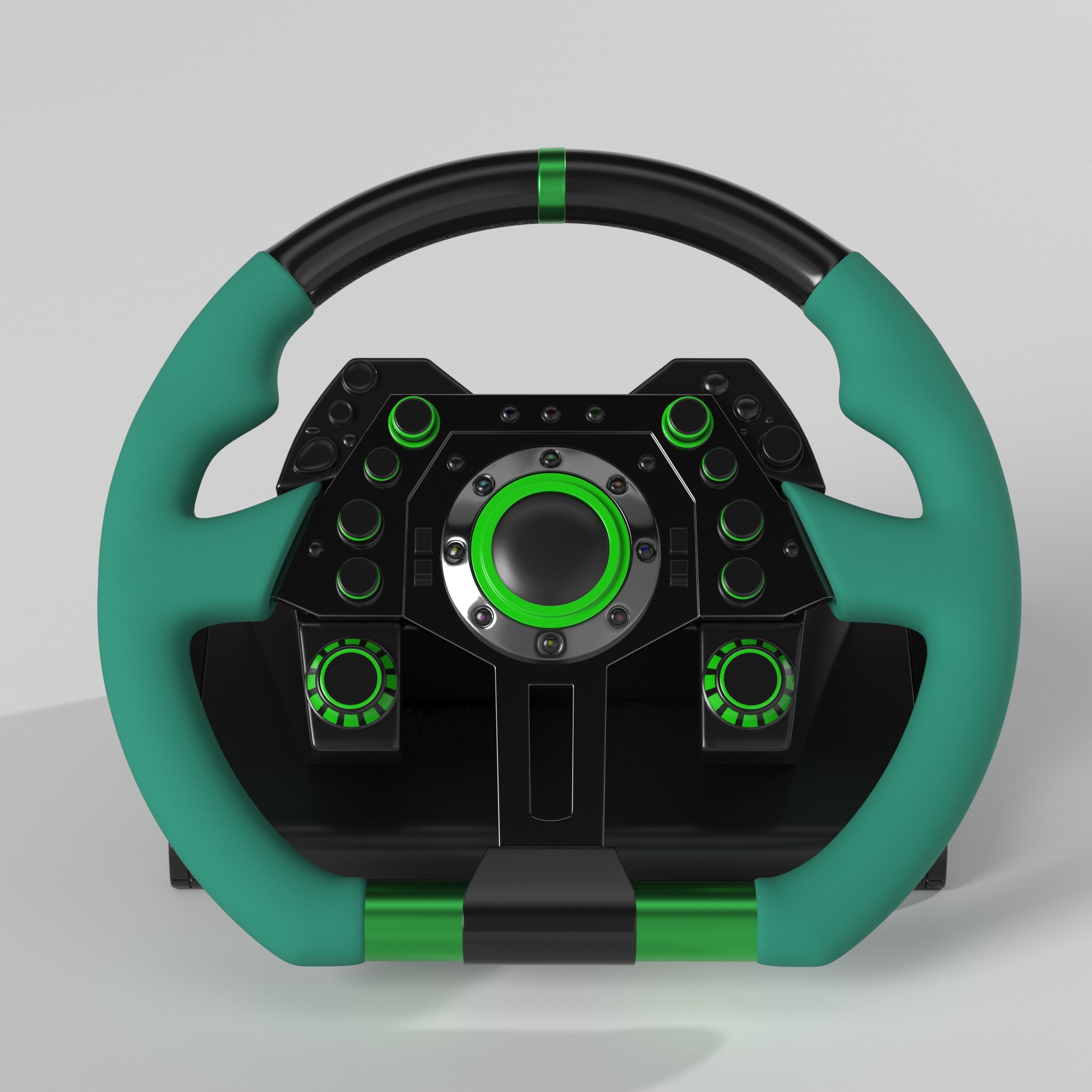 Racing Steering Wheel Low-poly 3D model_2