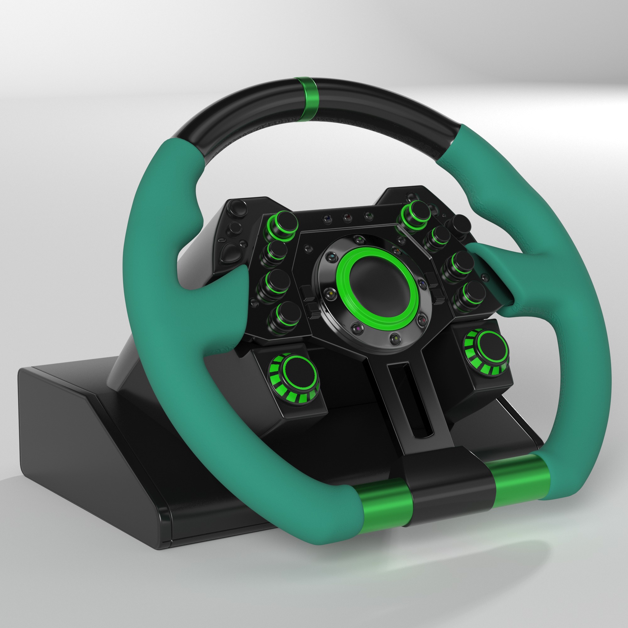 Racing Steering Wheel Low-poly 3D model_1