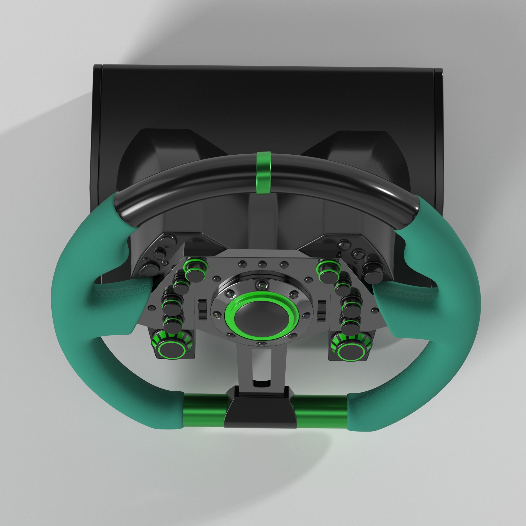 Racing Steering Wheel Low-poly 3D model_3