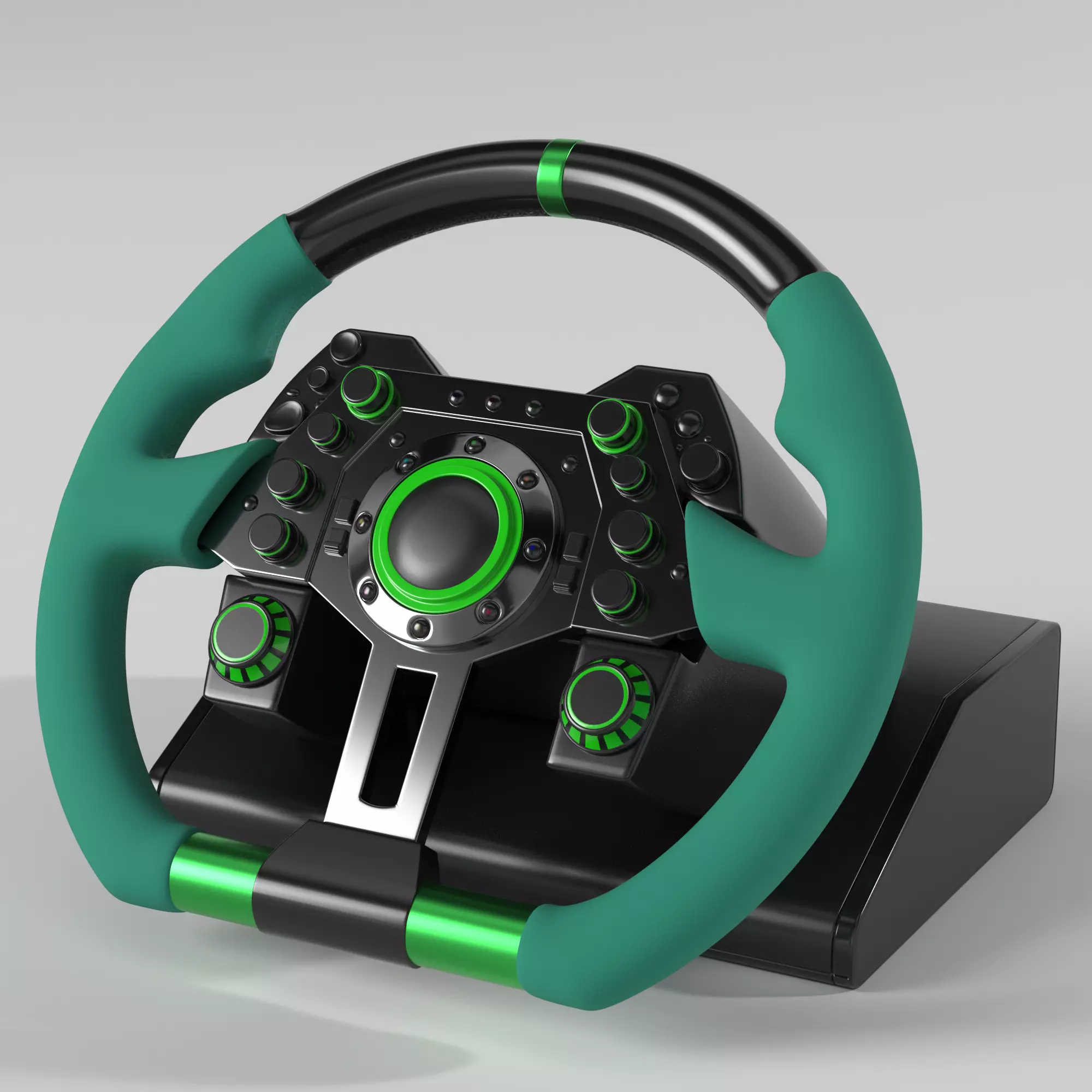 Racing Steering Wheel Low-poly 3D model_0