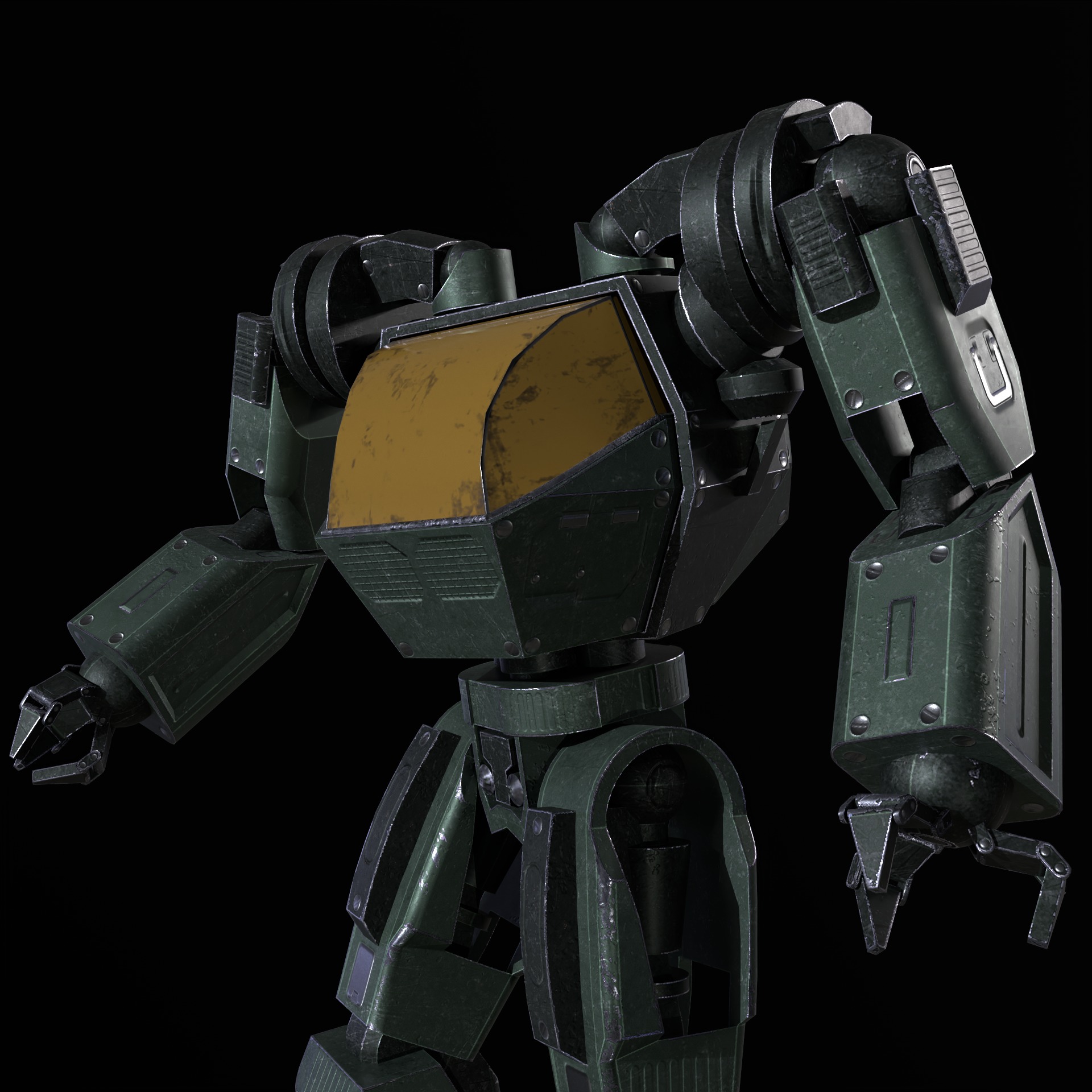 Mech Robot PBR Low-poly 3D model_9