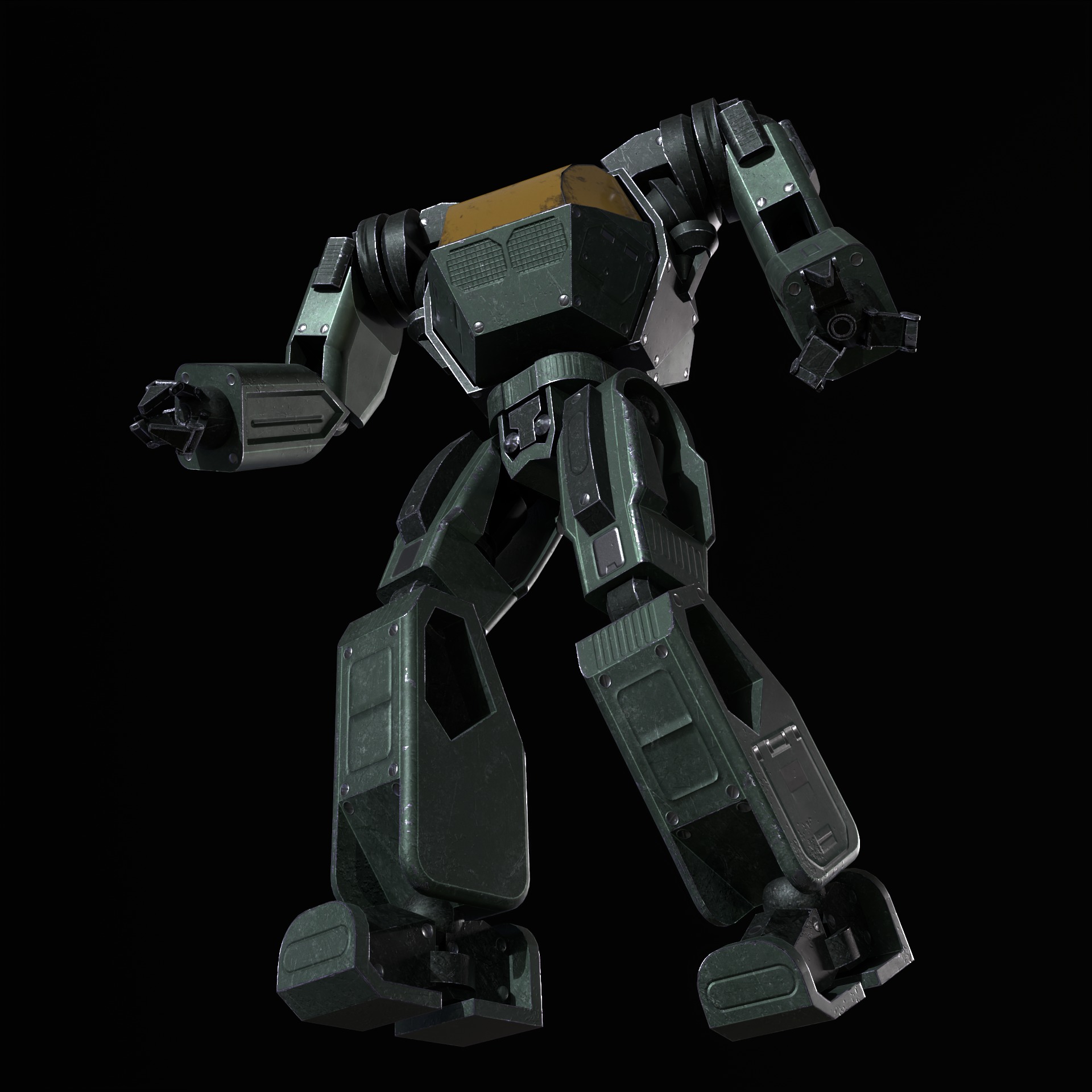 Mech Robot PBR Low-poly 3D model_6