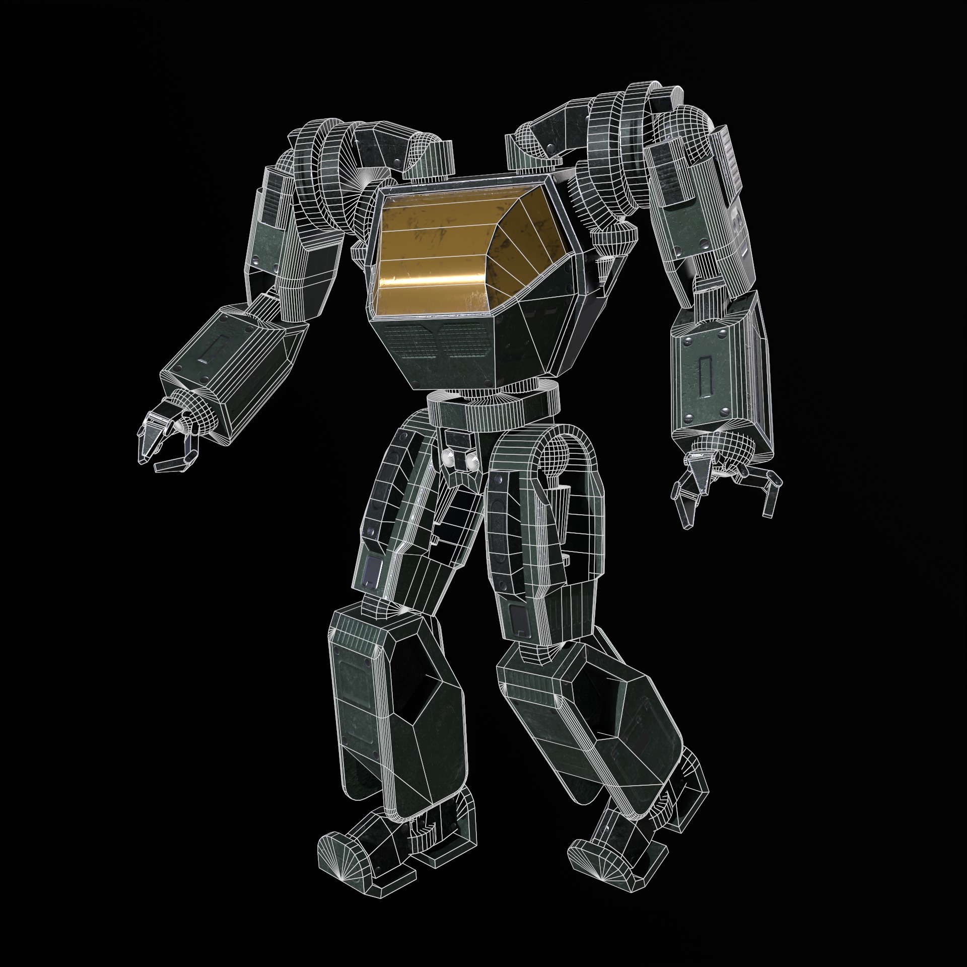 Mech Robot PBR Low-poly 3D model_17