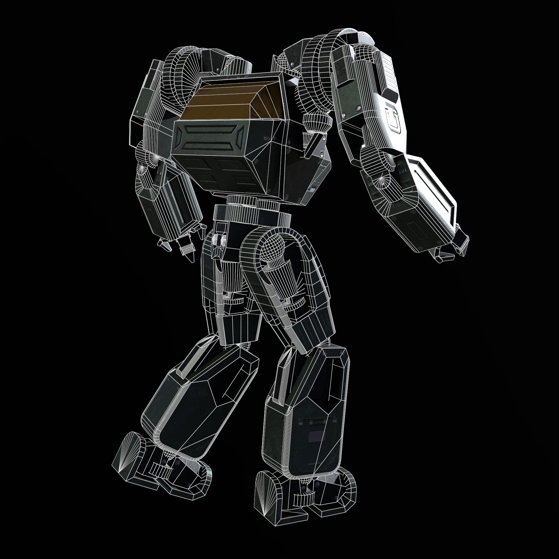 Mech Robot PBR Low-poly 3D model_18