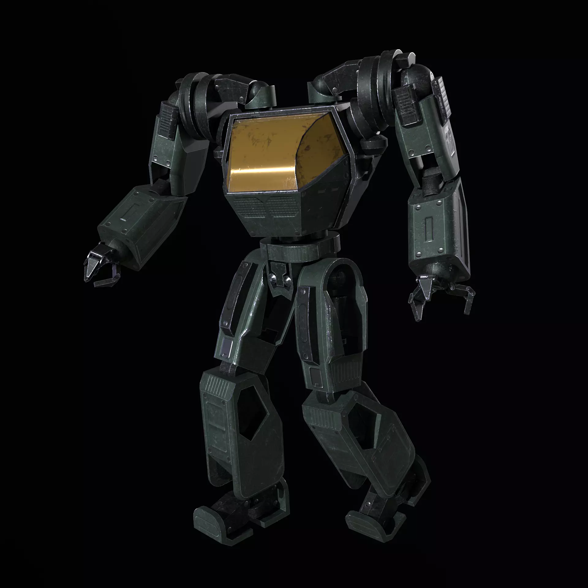 Mech Robot PBR Low-poly 3D model_0