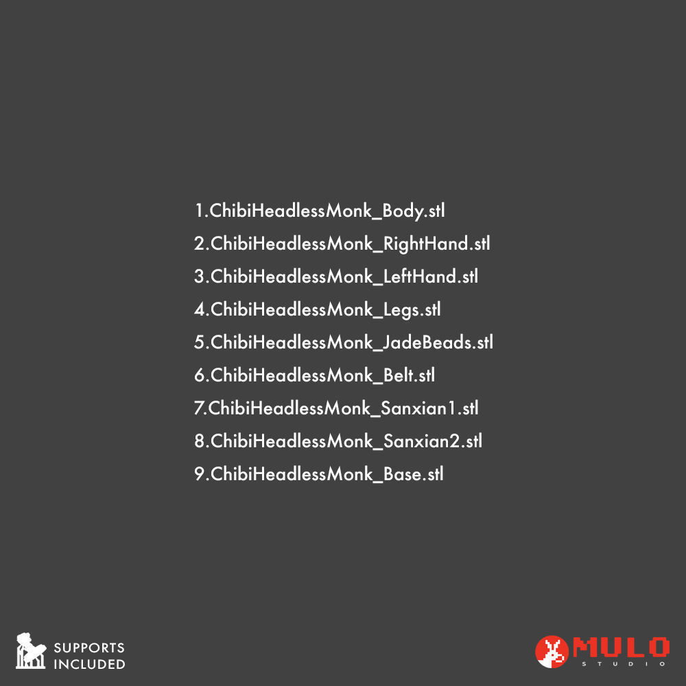 Chibi Headless Monk Bodhisattva Lingji 3D print model_7