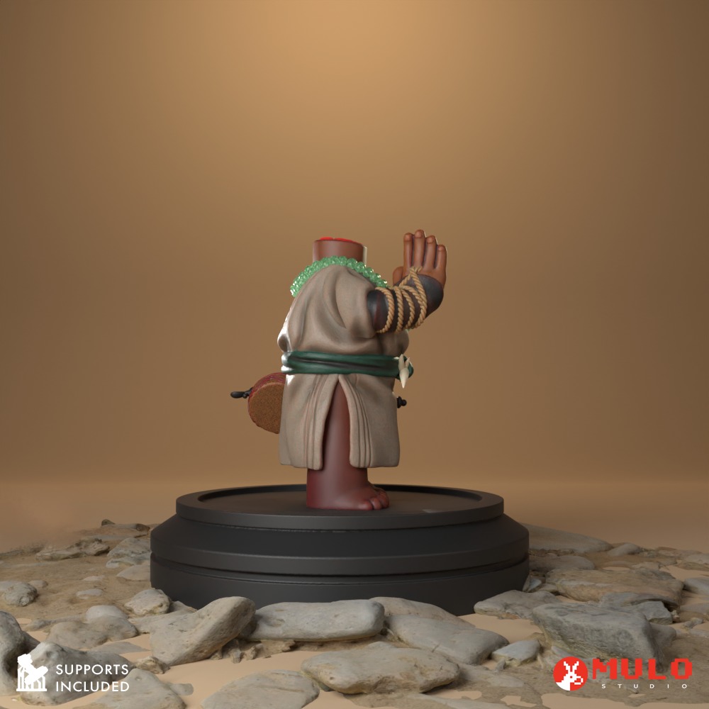 Chibi Headless Monk Bodhisattva Lingji 3D print model_3