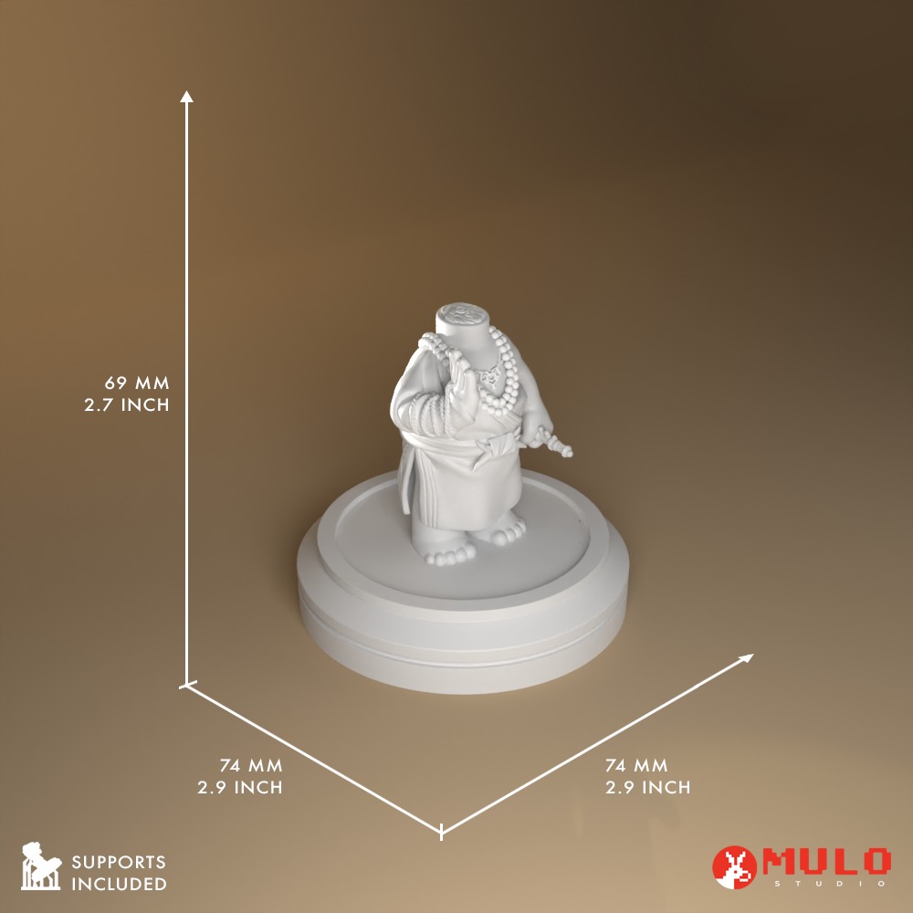 Chibi Headless Monk Bodhisattva Lingji 3D print model_6