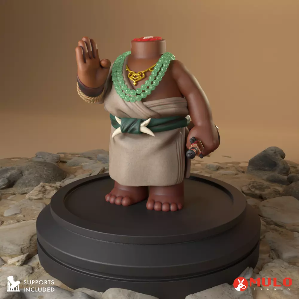 Chibi Headless Monk Bodhisattva Lingji 3D print model_0