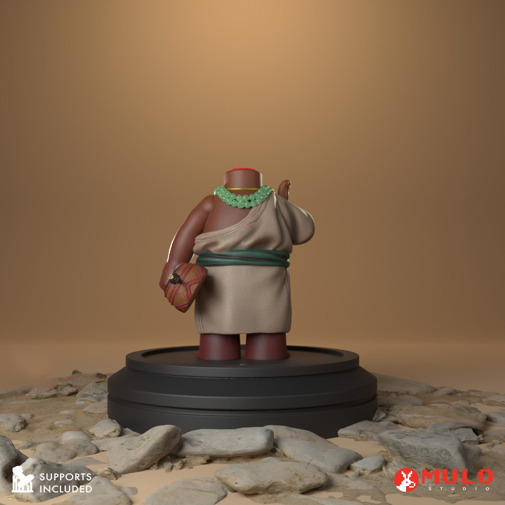 Chibi Headless Monk Bodhisattva Lingji 3D print model_4