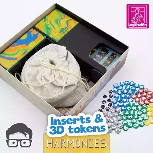 Organizer for Harmonies plus upgraded animal tokens by am-media 3D print model