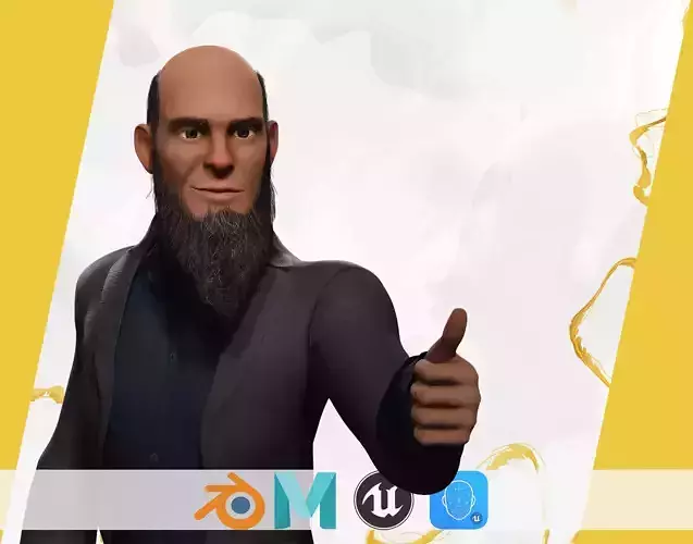 Modern Muslim Leader Stylized Businessman Low-poly 3D model