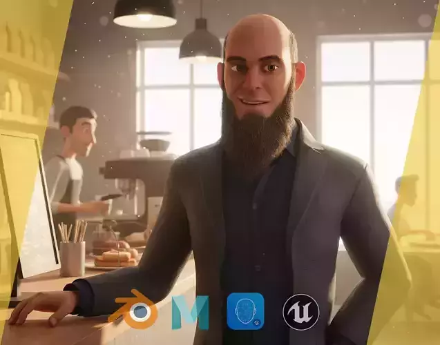 Modern Muslim Leader Stylized Businessman