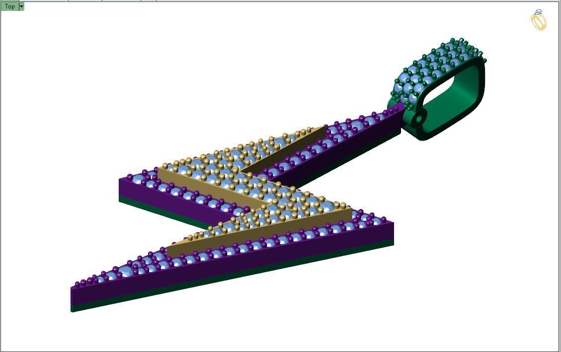 Custom Lightning Bolt Pendant - thunder Logo - Flash Necklace 3D print model_8