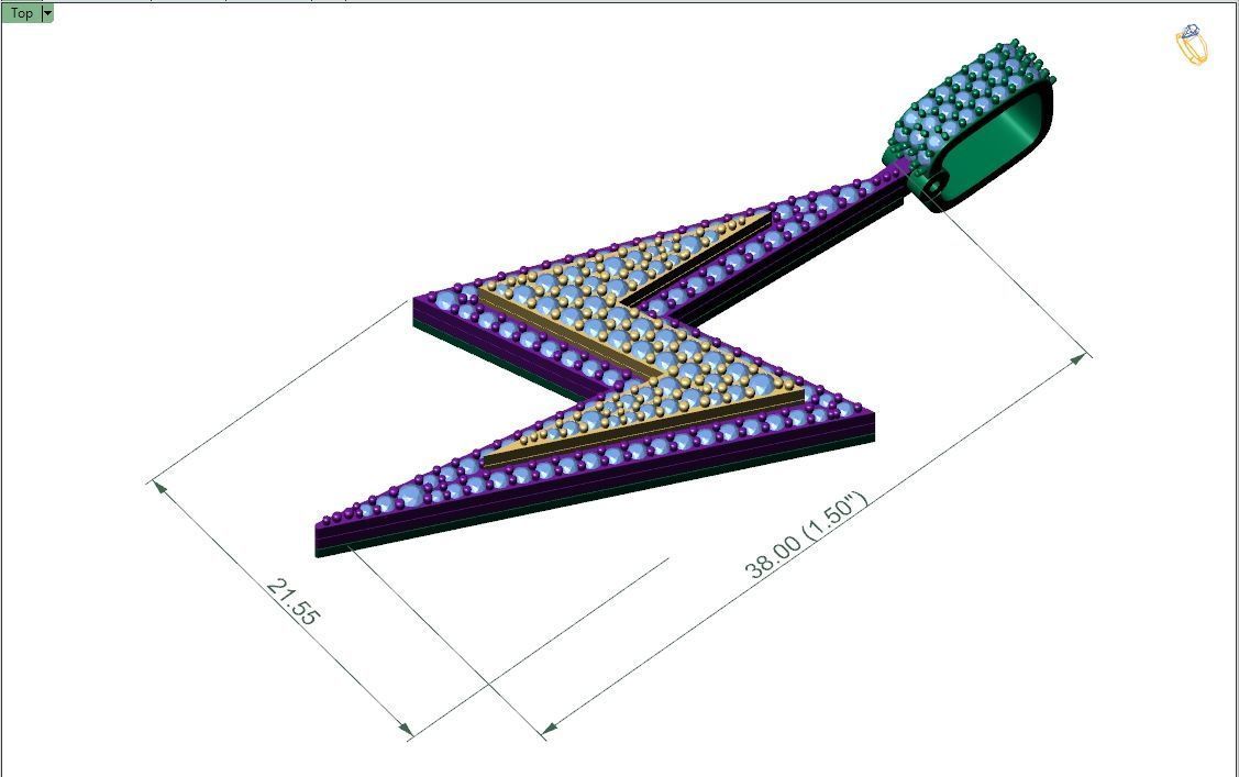 Custom Lightning Bolt Pendant - thunder Logo - Flash Necklace 3D print model_4