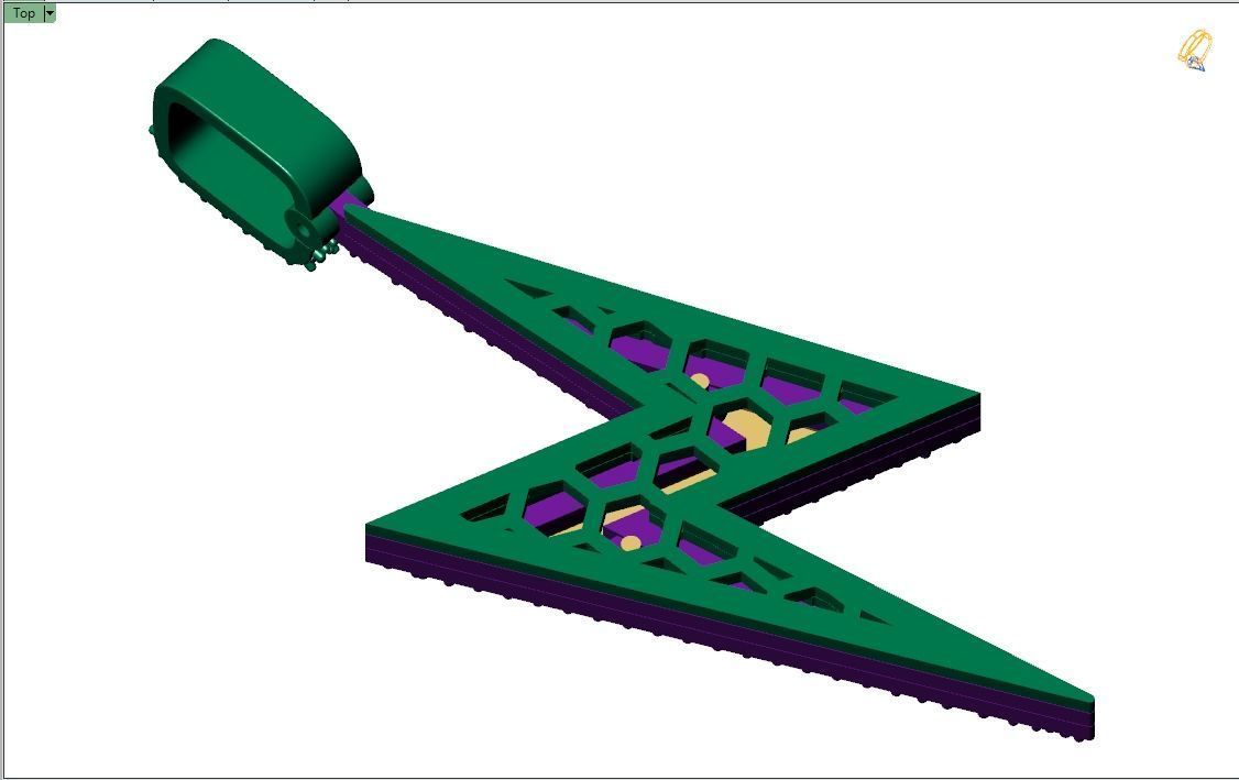 Custom Lightning Bolt Pendant - thunder Logo - Flash Necklace 3D print model_10