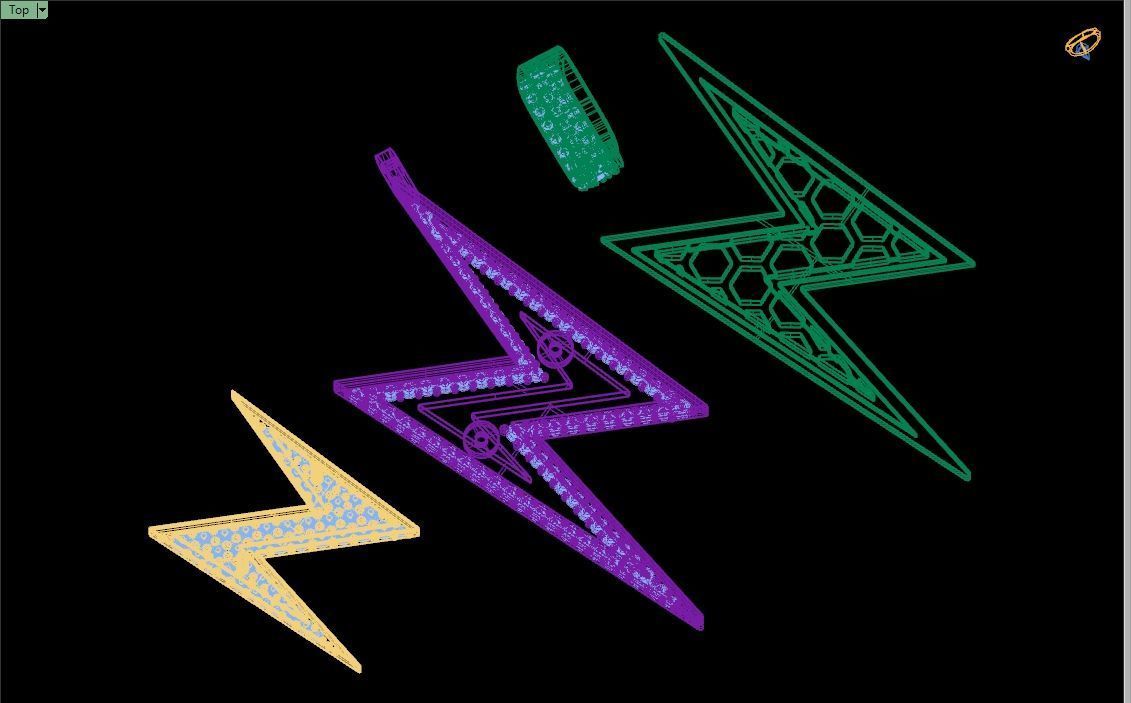 Custom Lightning Bolt Pendant - thunder Logo - Flash Necklace 3D print model_17