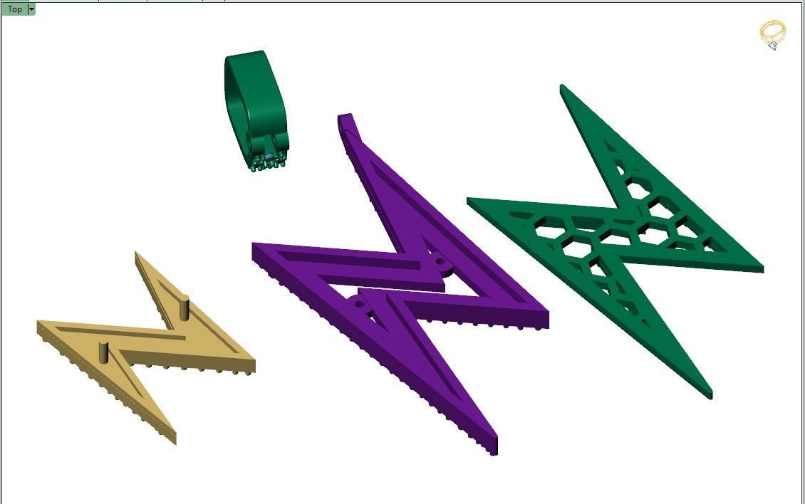 Custom Lightning Bolt Pendant - thunder Logo - Flash Necklace 3D print model_14