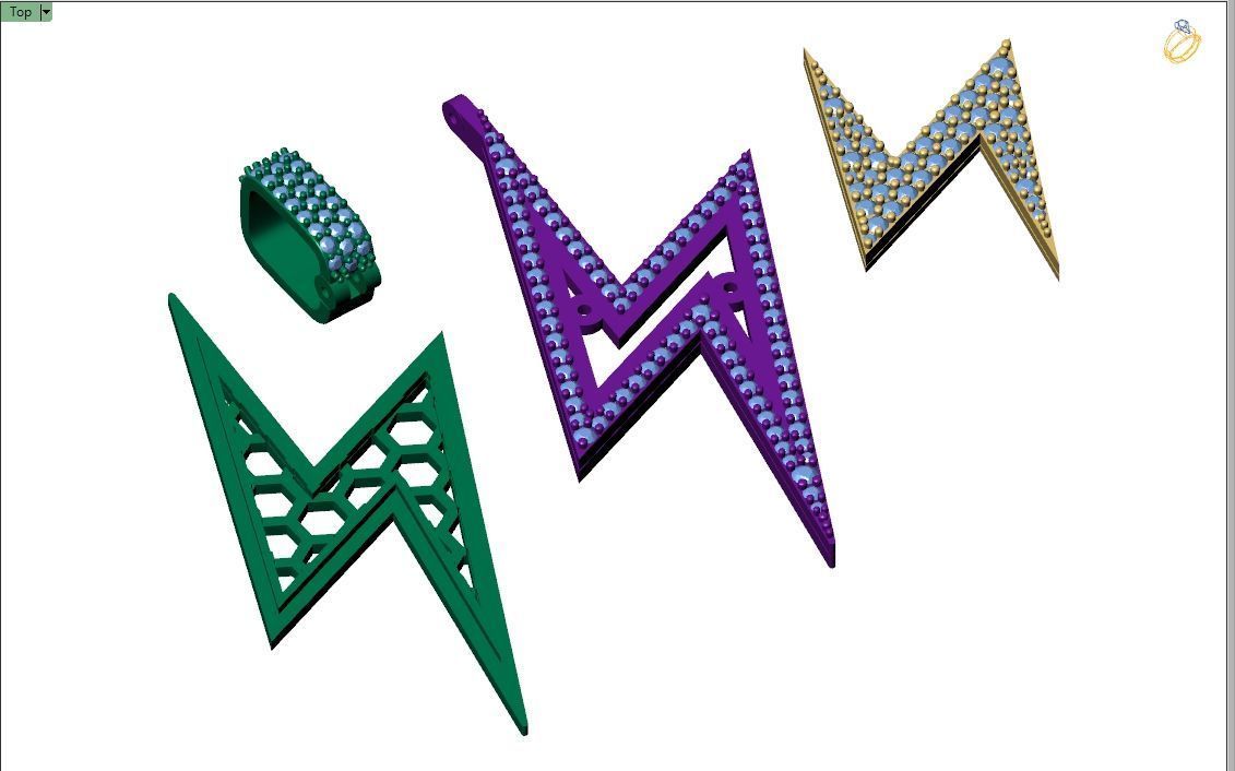 Custom Lightning Bolt Pendant - thunder Logo - Flash Necklace 3D print model_11