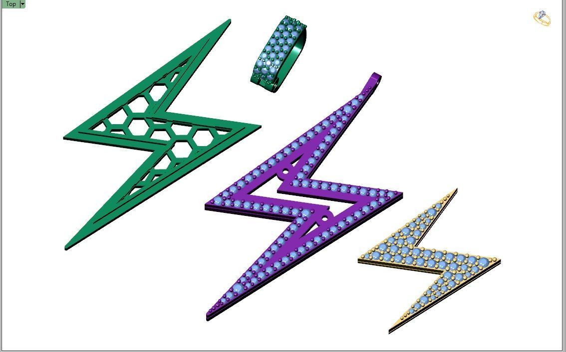 Custom Lightning Bolt Pendant - thunder Logo - Flash Necklace 3D print model_13