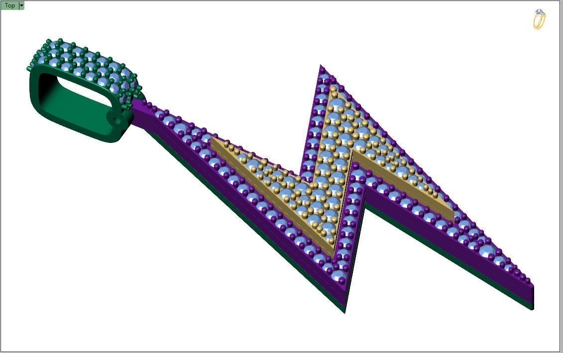 Custom Lightning Bolt Pendant - thunder Logo - Flash Necklace 3D print model_9