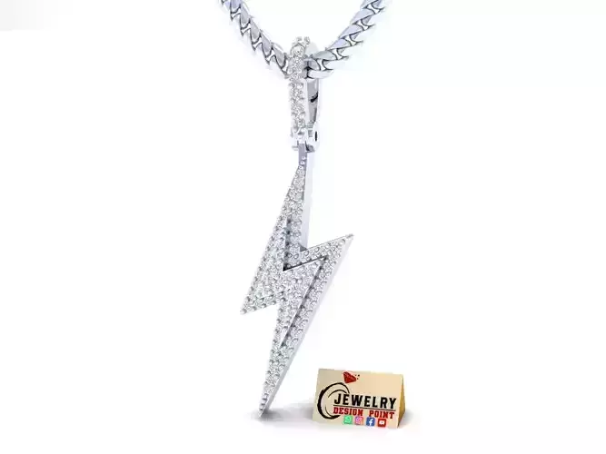 Custom Lightning Bolt Pendant - thunder Logo - Flash Necklace 3D print model
