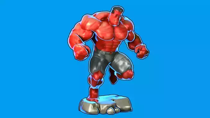 Red Hulk 3D Sculpture