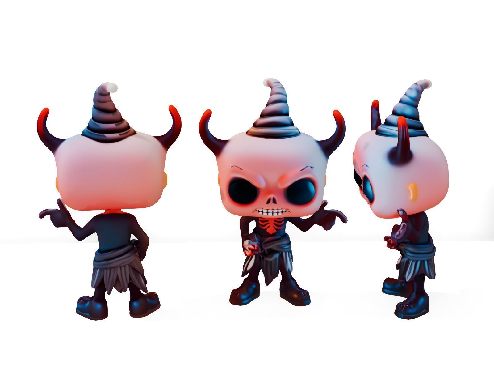 Chibi Halloween spoky Low-poly 3D model_4