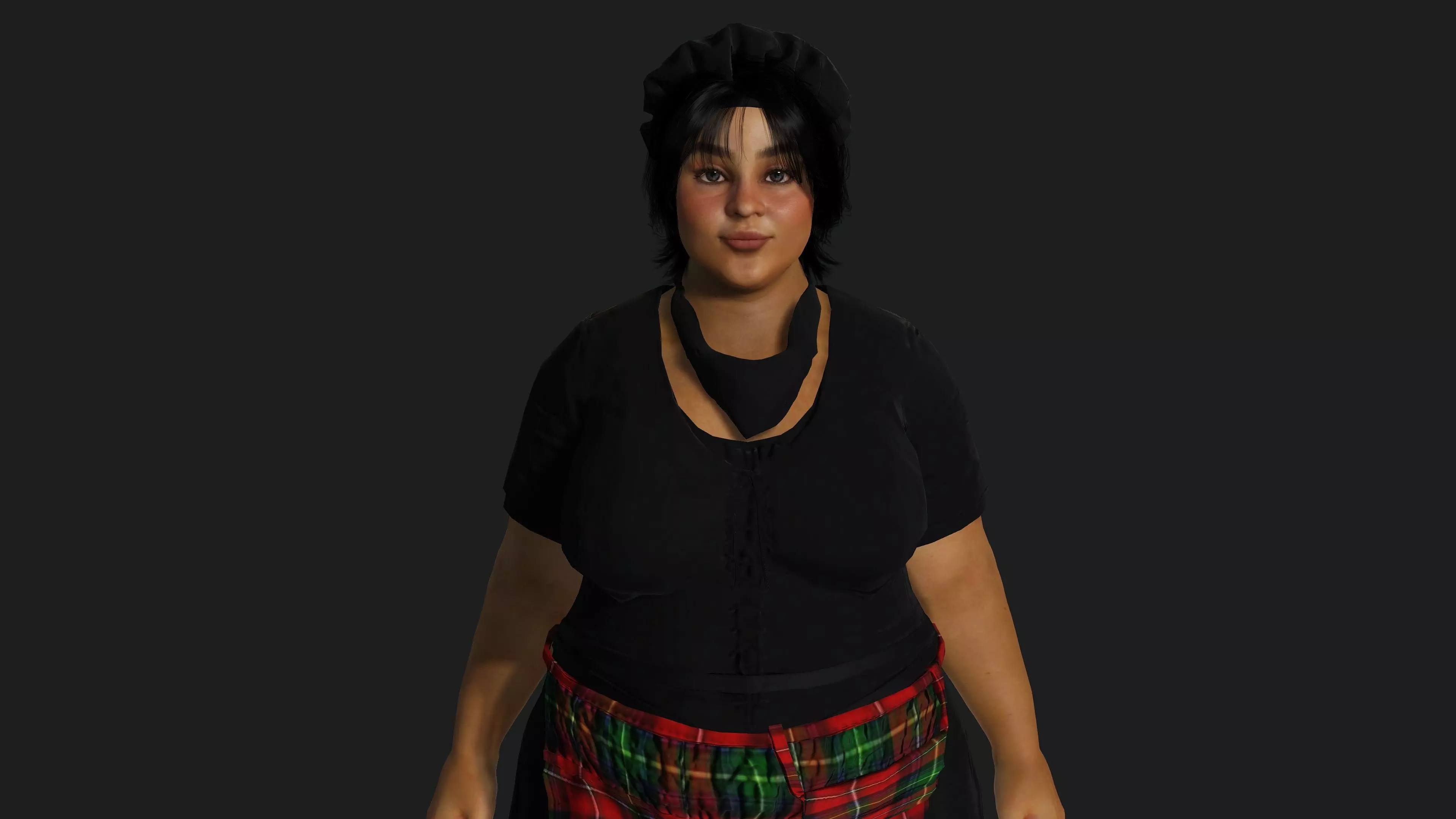 Claudette - African Fat Woman Realistic 3D Character Low-poly 3D model