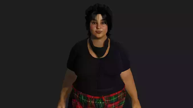 Claudette -  African Fat Woman Realistic 3D Character