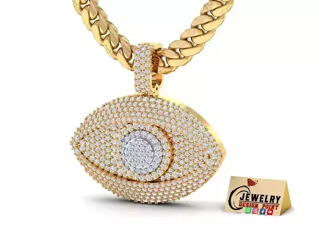 Custom Devil Eye Diamond Pendant - Evil Eye Necklace Unisex 